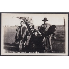 INDIOS ARAUCANOS MACHI CAUTIN CHILE ANTIGUA TARJETA POSTAL